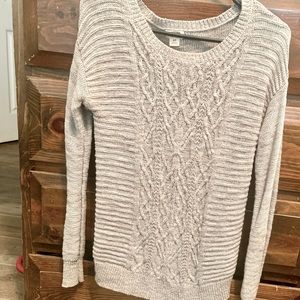 Mossimo gray cable knit sweater, size S